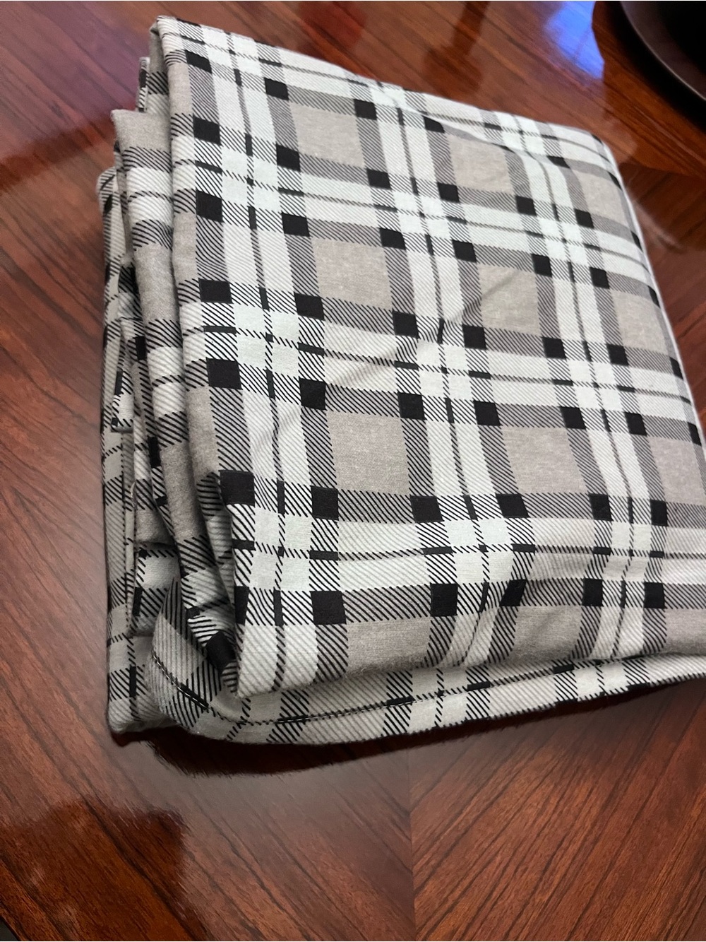 Cuddl Duds Plaid Flannel Flat Sheet- Gray, White, Black